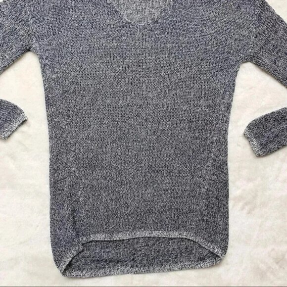 Babaton Aritzia Womens Jarrod Sweater V-neck Long sleeve Gray Knit Heathered - Picture 14 of 16